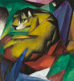 Franz Marcs „Blaues Pferd I“ und „Der Tiger“ gehören beide der Städtischen Galerie im Lenbachhaus, München
